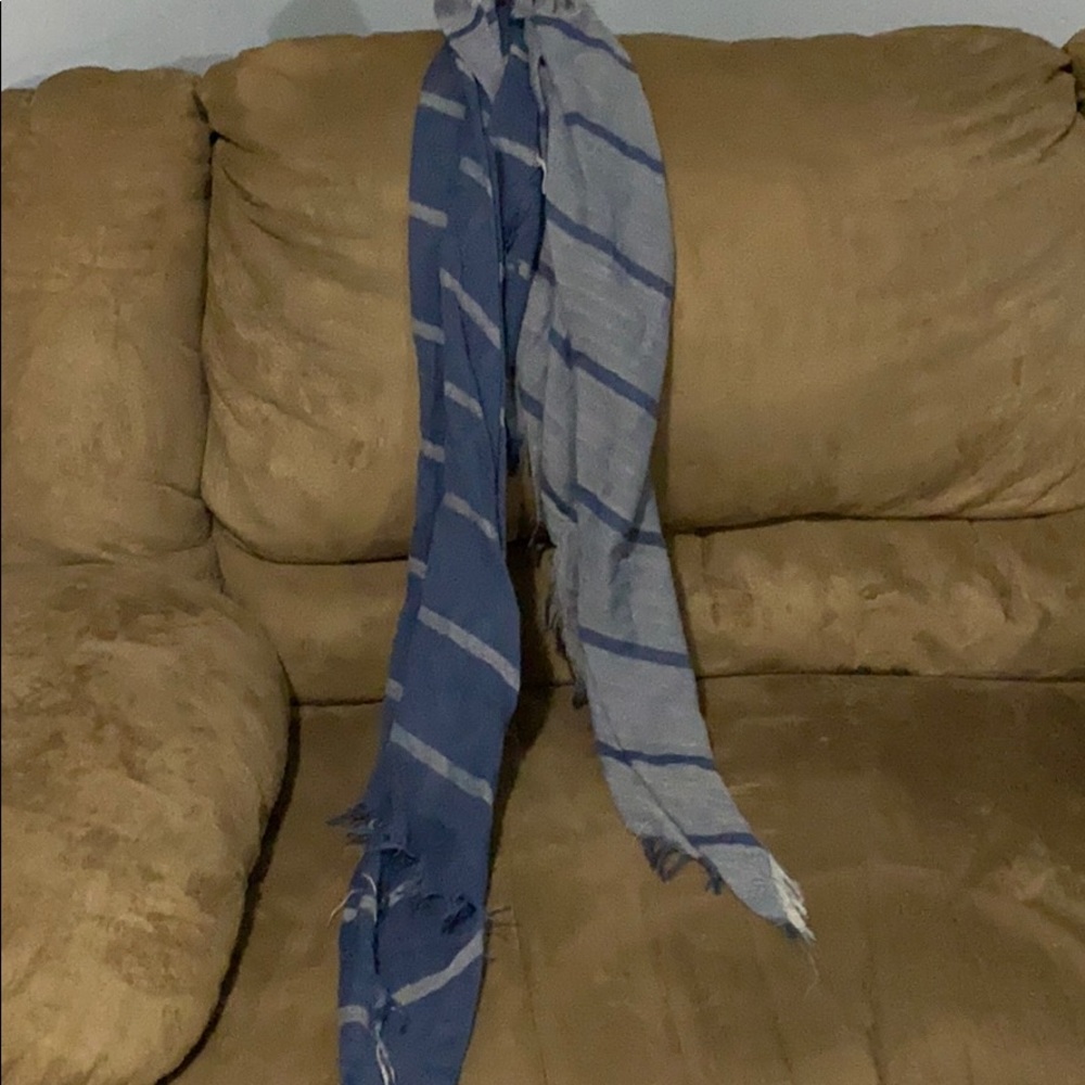 Blue Striped Spring Scarf